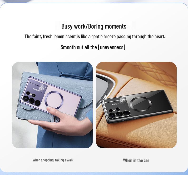 Samsung S25U Stand Phone Case: S23 Ultra & S24 Ultra Aluminum Alloy Aromatherapy Magnetic Case