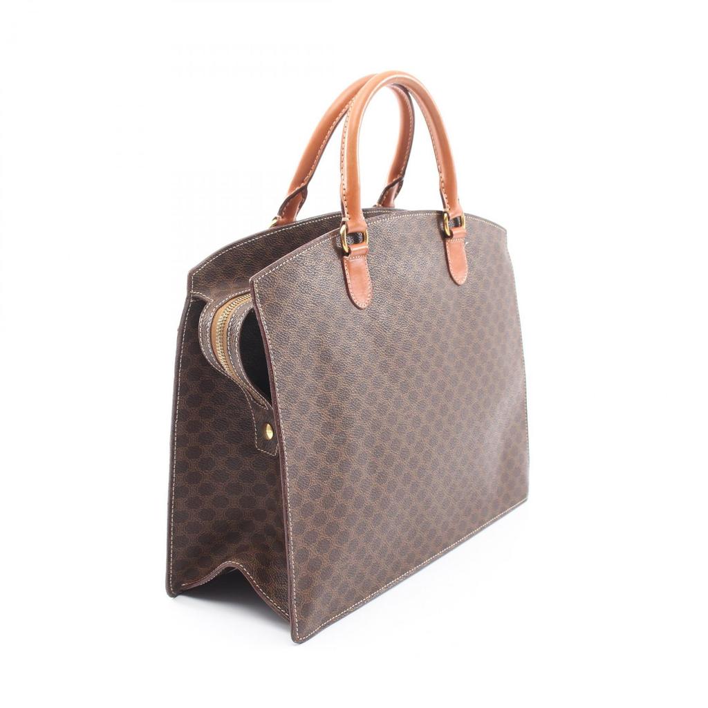 Used CELINE Macadam Handbag PVC coated canvas Brown Used Women