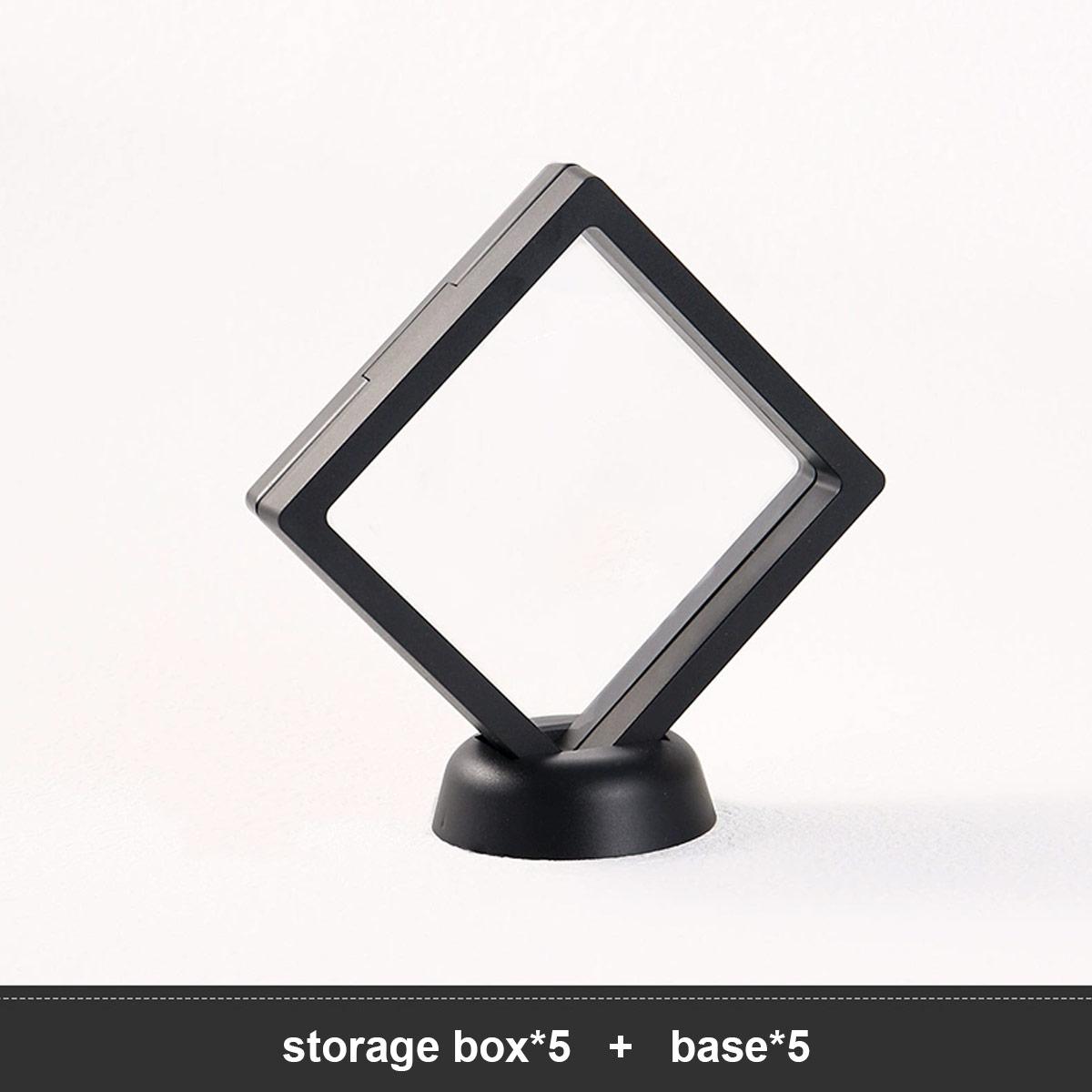 

Floating display box with base, transparent film display box, challenge coins, specimens, jewelry display and storage 7x7cm
