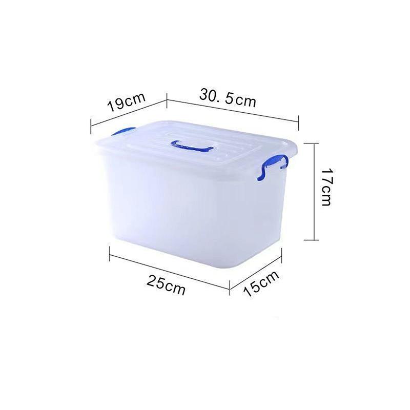 

Portable Thick Transparent Storage Box Plastic Box With Lid Storage Box Toy Clothes Snack Sundries Storage Case 30.5x19.5x16.5cm