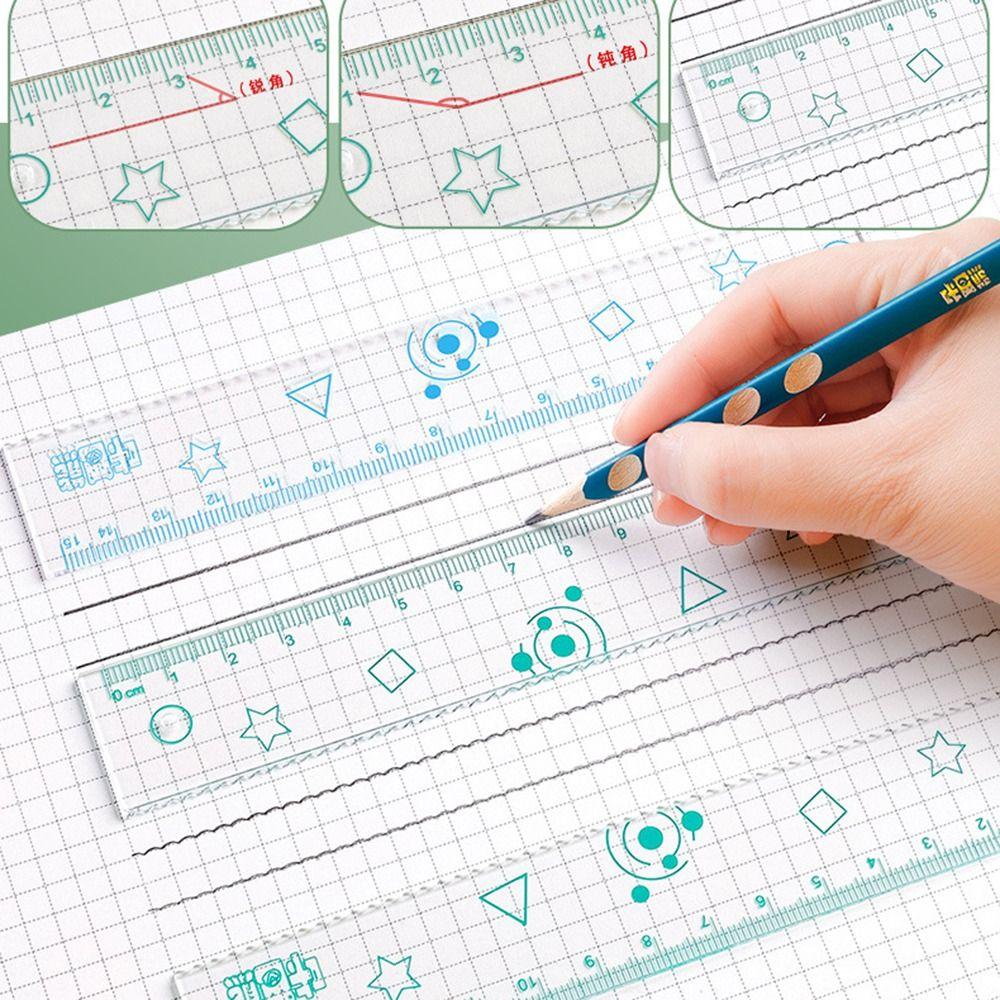 Creative Plastics Drawing Ruler Learning Measuring Tool Gift Protractor Trigonometry Stationery