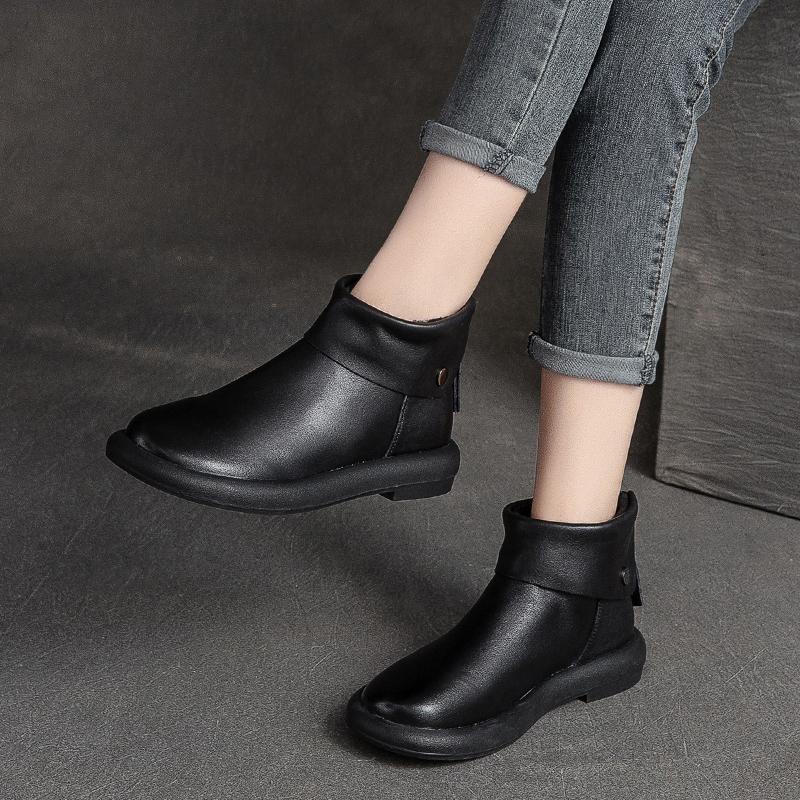 

Модная GKTINOO 2024 Новая Осенне-Зимняя Обувь Женские Ботинки Натуральная Кожа Плоская Подошва Ручная Работа Конфетный Цвет Круглый Носок Повседневные Женские Ботинки 9