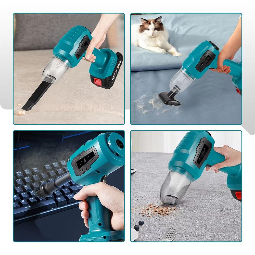Strong Suction Mini Electric Vacuum Cleaner Wireless Handheld Home Cleaner Blower With 7 Nozzeles for 21V 18V Battery