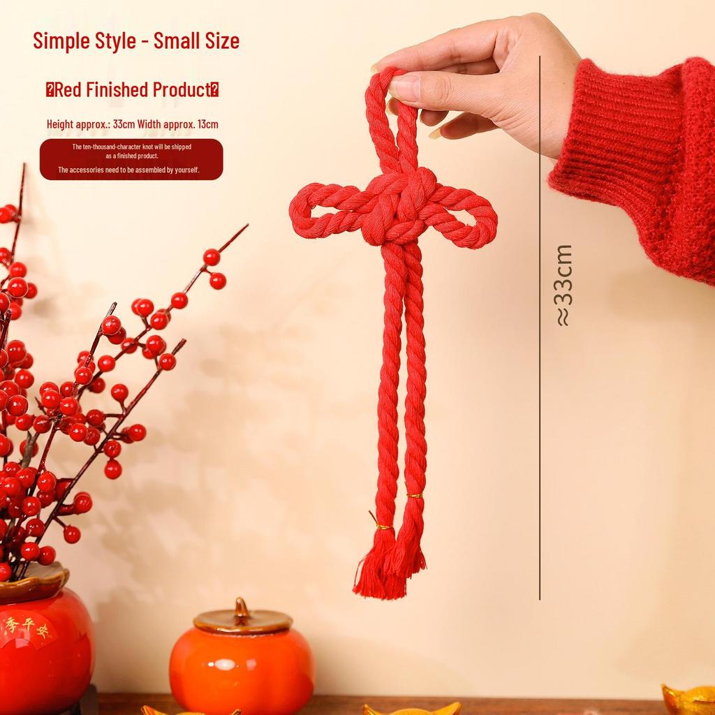 2026 Year of the Horse Spring Festival Chinese Knot Door Hanger - Wanzi Knot Ornament for Festive Atmosphere