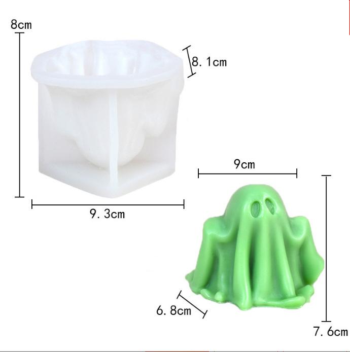 Halloween Ghost Candle Mold Crafts Gypsum Resin Making Silicone Mold DIY Pumpkin Ghost Modeling Decoration Kitchen Mold