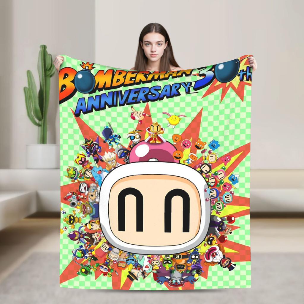 Baikinman Anime  Flannel Blanket  Warm Throw Blanket for Couch Chair Camping Fashion Bedspread Sofa Bed Cover