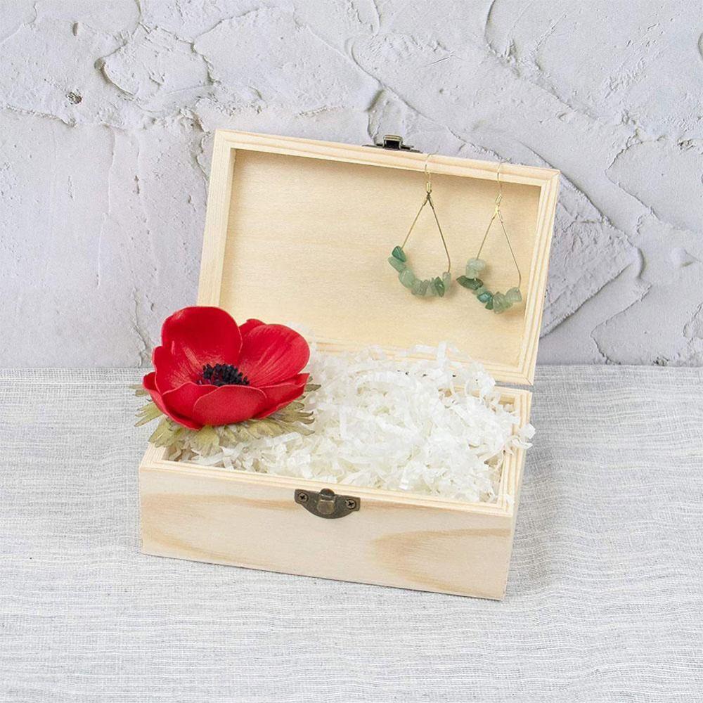 Vintage Gift Packaging Boxes Flip Lid Pine Treasure Chest Storage Rectangular Wooden Box