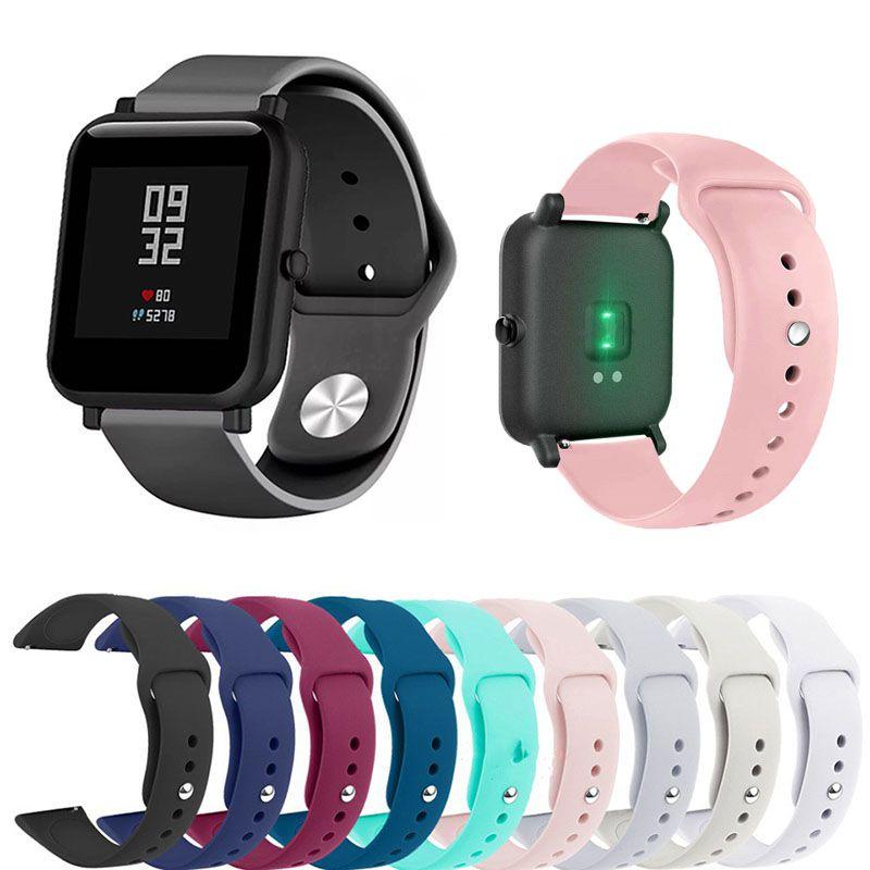 Classic And Durable 20mm Soft Silicone Sport Watch Band Strap For Amazfit Bip Youth