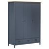 Day and Night - Day and Night Hill Range 3-door Wardrobe Gray Pine Wood 127x50x170cm