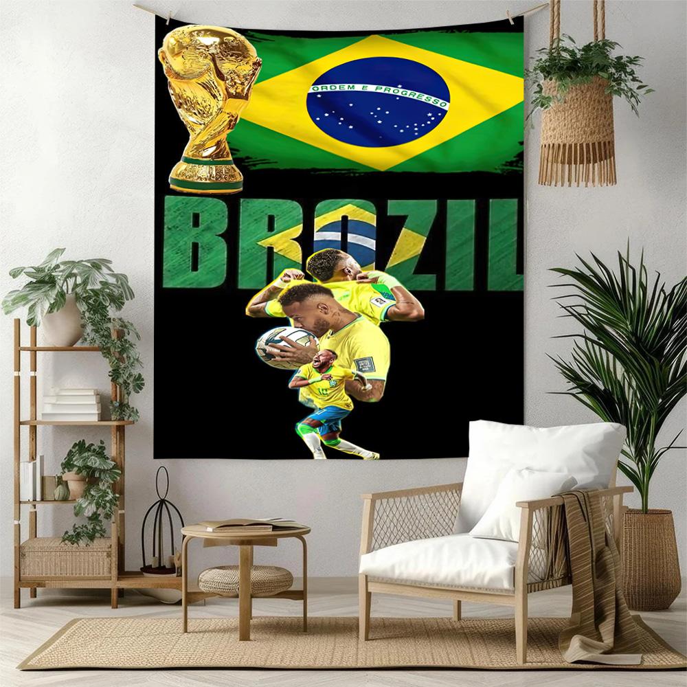 Brazilian Football Celebration Wall Decor Tapestry Art For Pet Memorial Birthdaywedding Party Backdrop Family Gift