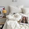 INS Nordic Bedding Set Quilt Cover Simple Solid Color Duvet Cover Set For Girls Single Twin Full Queen Flat & Fitted Sheet