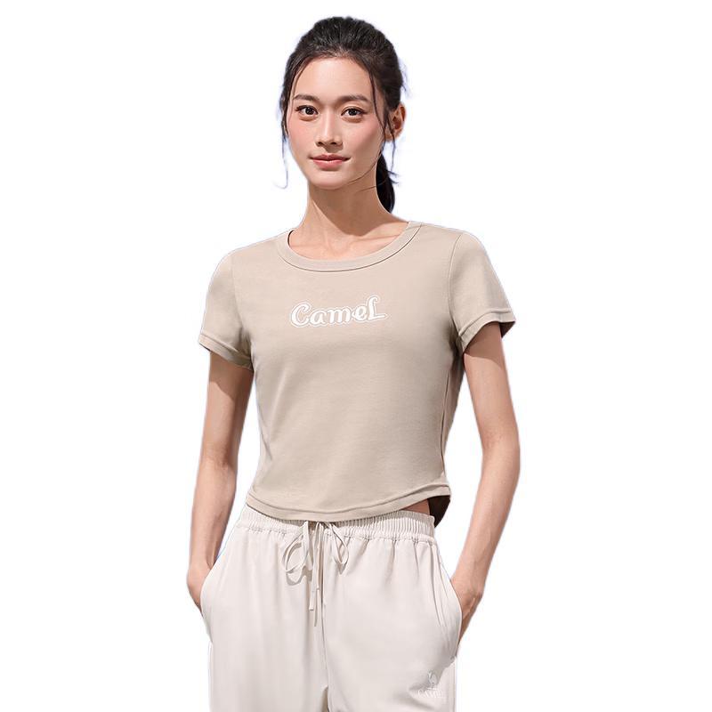 CAMEL Women s Cotton-Feel Quick-Dry Short Sleeve T-Shirt XXL
