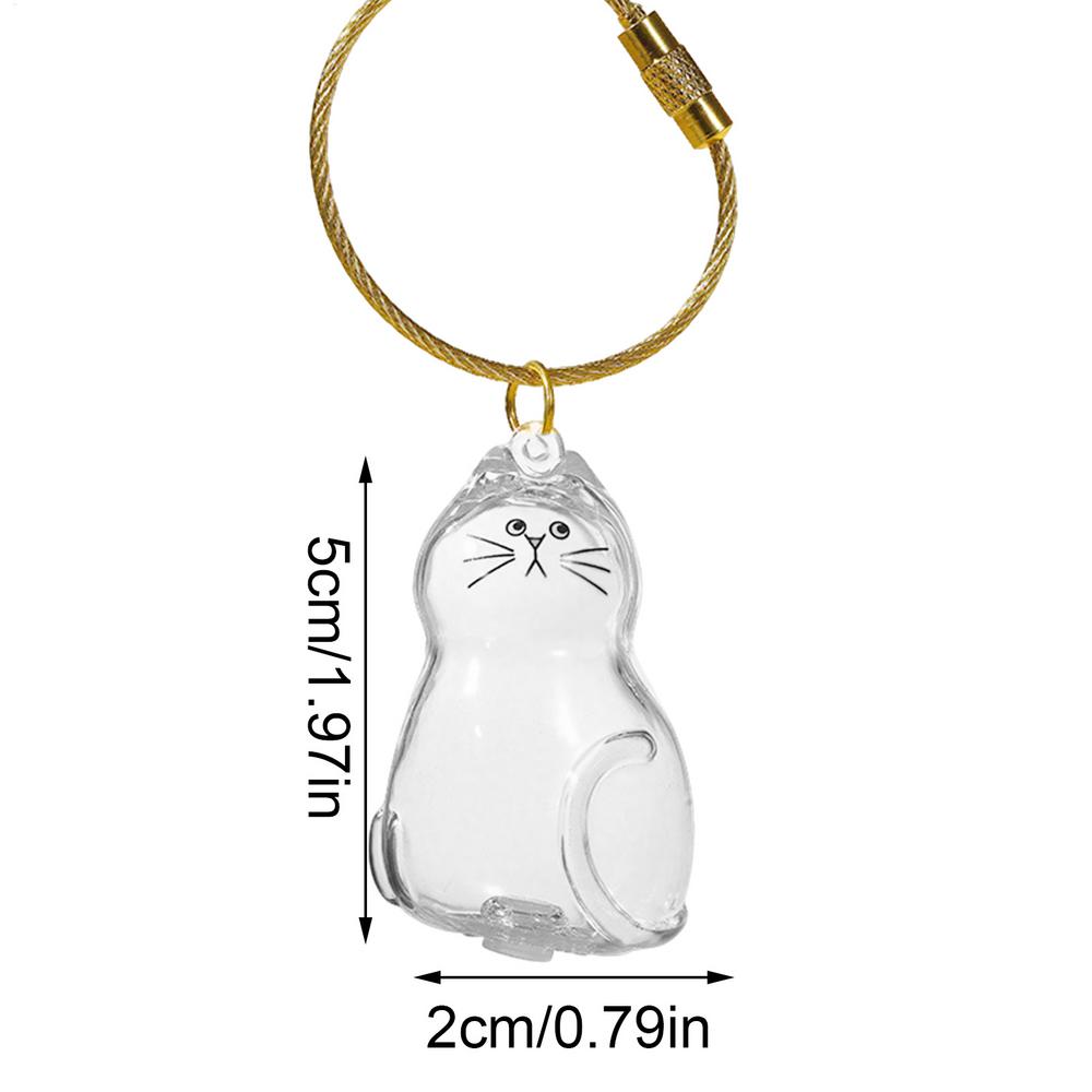 Cat Hair Storage Pendant Pet Memorial Keepsake Lightweight Cat Hair Storage Keychain Pendant Charm for Wallet Purse Backpack Bag