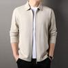 2024 Men's Fashion Lapel Zipper Jacket: Casual, Loose-Fit Spring/Autumn Outerwear