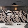 Plush Sofa Towel Winter Warm Non-Slip Zebra Pattern Blanket Thickened Cover Cloth for All Wrapped Comfort