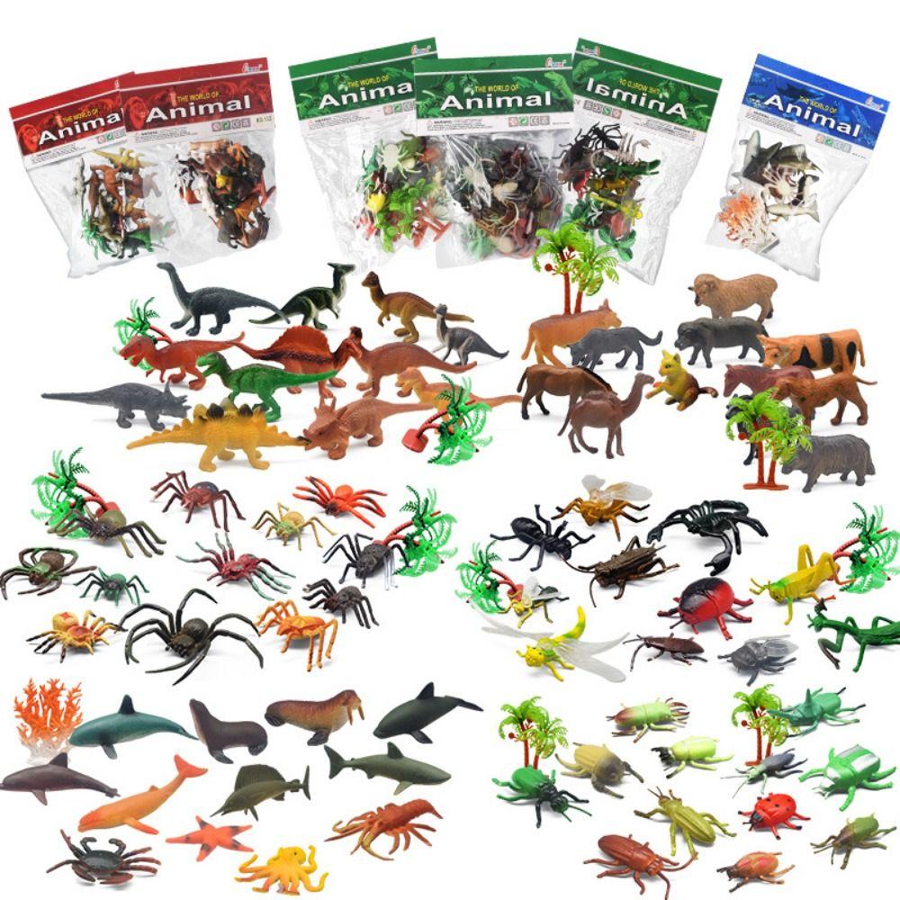 12PCS Farm Animal Mini Dinosaur Action Figure Multicolor Safari Animal Toys Early Learning