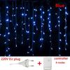 Outdoor Decoration 4m Droop 0.4-0.6m Curtain Icicle Led String Lights 220V EU Plug Garden Xmas Garland Decorative Lights