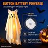 Lighted Halloween Figure for Porches and Entryways, White Draped Suspended Fabric with Remote-Controlled Light Function