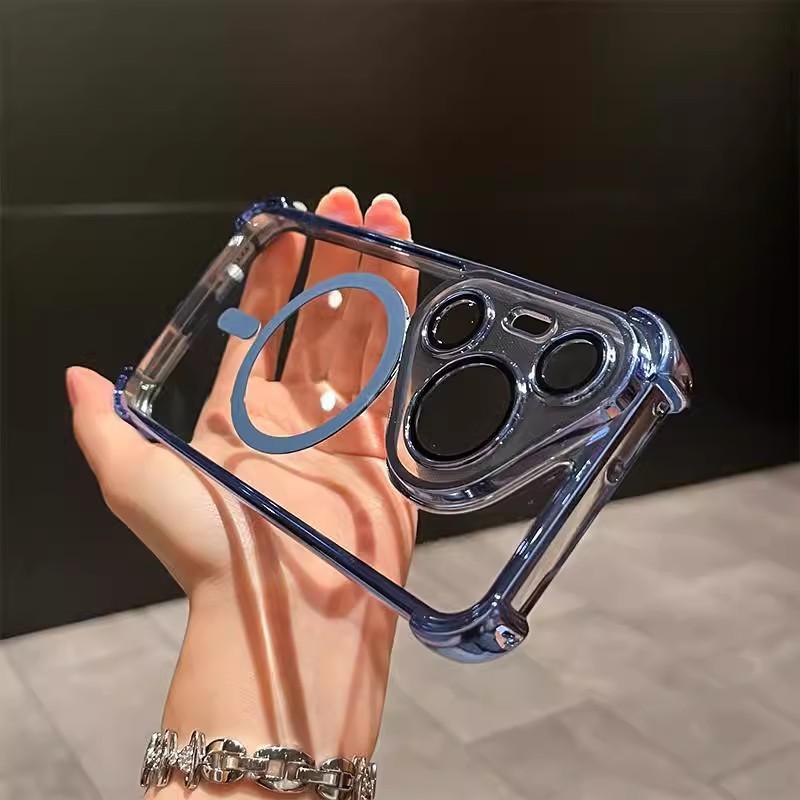 

Huawei Mate70pro+ Airbag Magnetic Phone Case, Four-corner Anti-drop Mate60 Electroplated Protective Case P70U P40pro синий