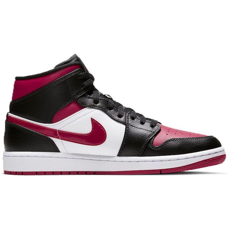 Air Jordan 1 Mid Noble Red Vyriški sportbačiai Juodi Balti 554724-066