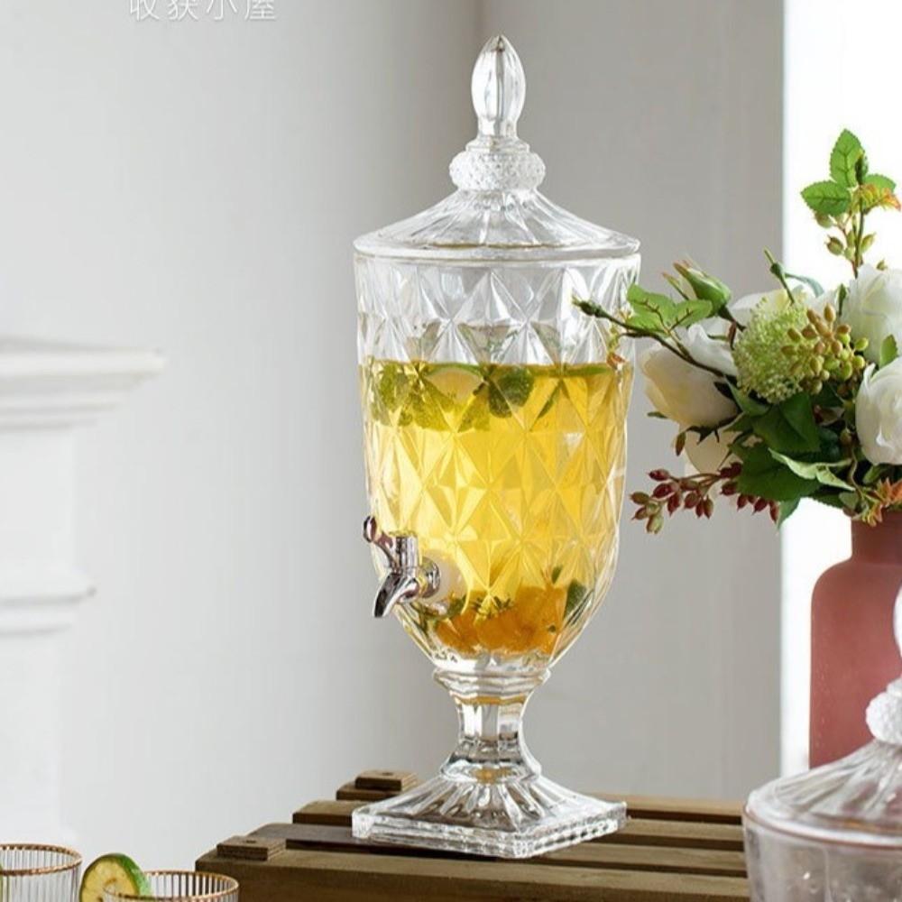 Klares Glas Wasserkaraffe Große Kapazität Eisteekrug Robuster Saftkrug Heimdekoration