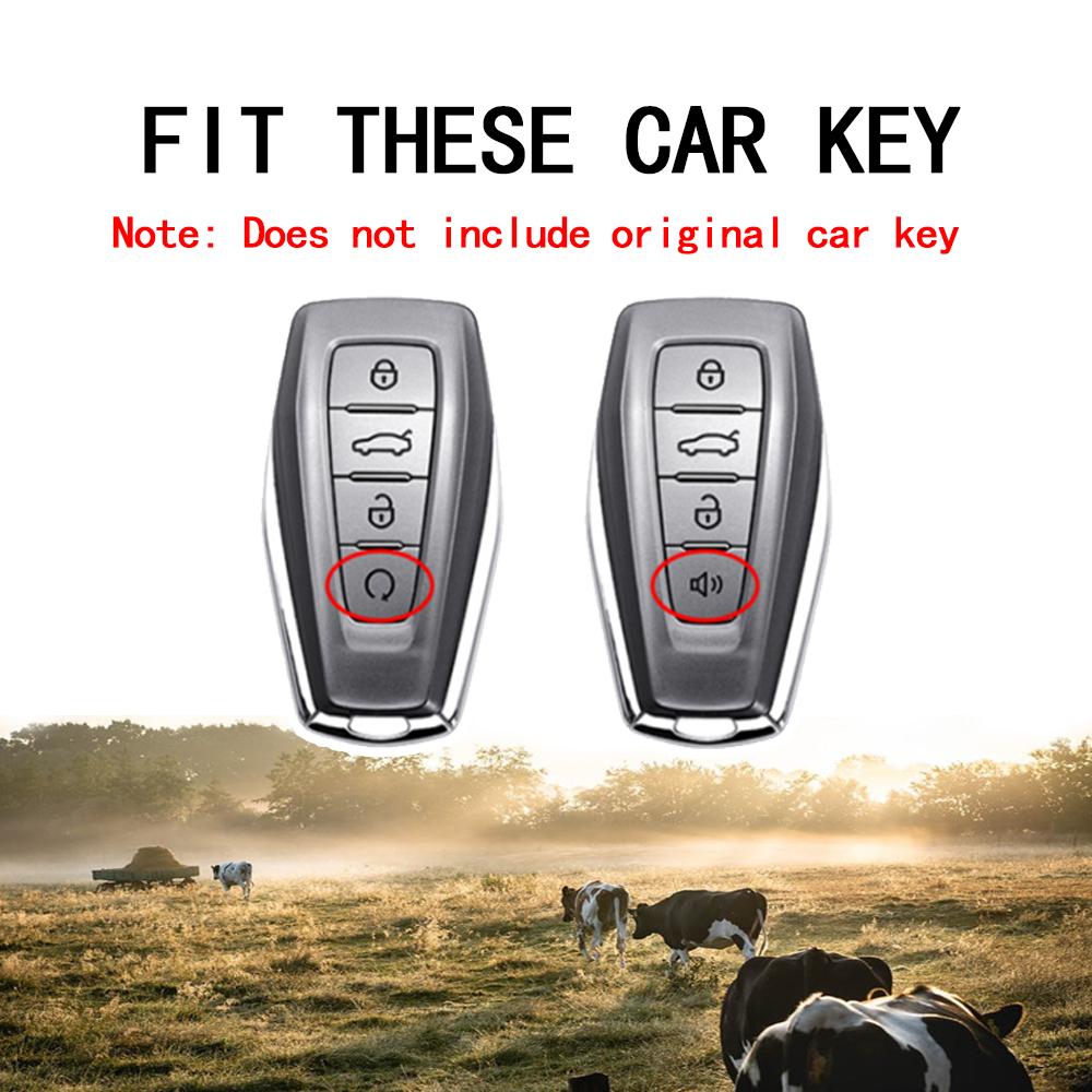 Leather Car Key Cover Case Shell For Geely Coolray X6 Atlas Monjaro Tugella Geometry C Emgrand Global Kulrey Hawk Gx7 Okavango