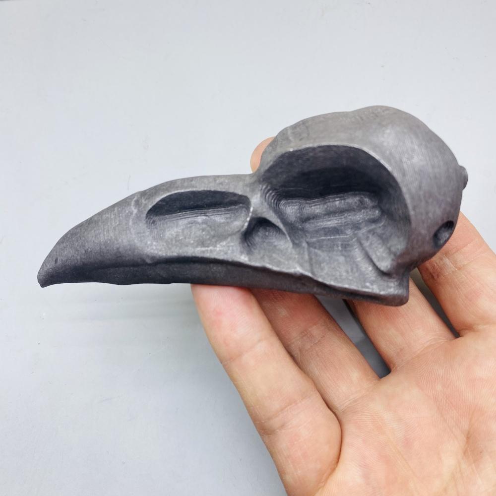 Natural Crystal Black Shungite Crow Statue Hand-carved Energy Room Decoration Witchcraft Crystals Stone Ornament Gift