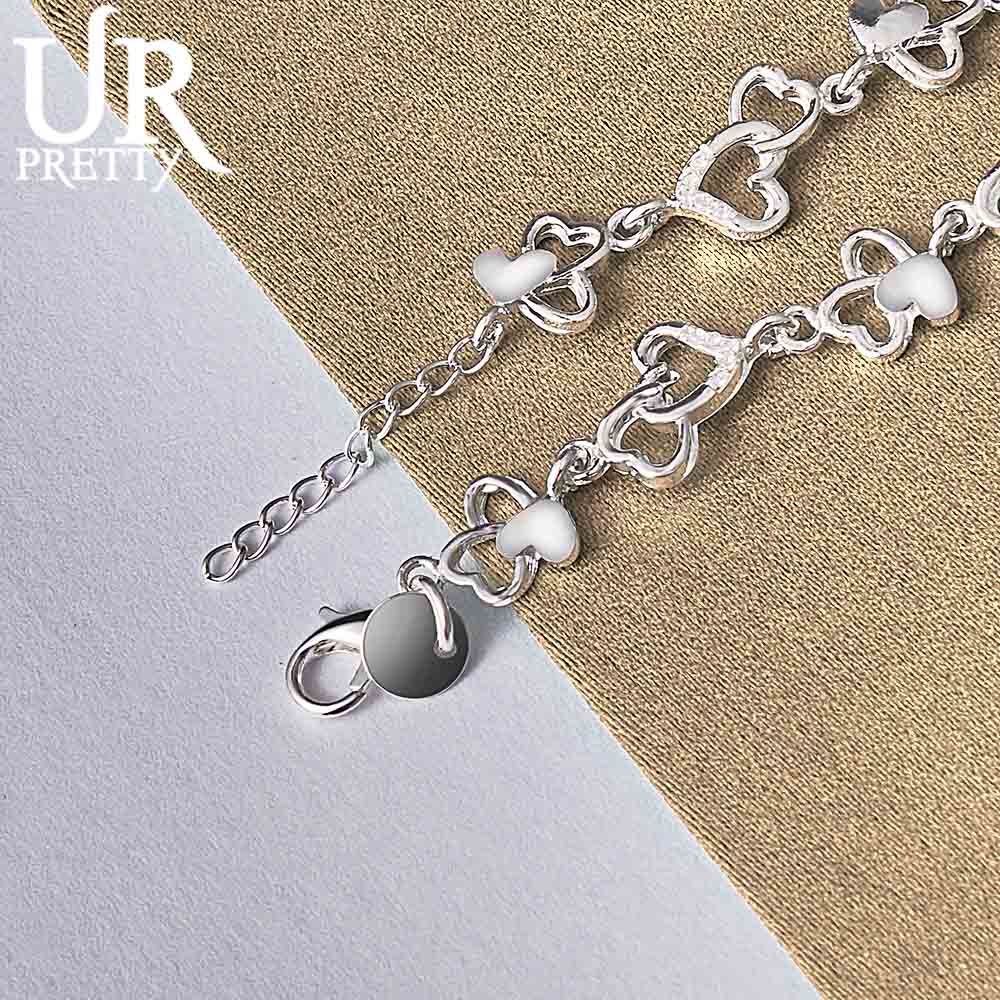 925 Sterling Silver Heart-shaped AAA Zircon Bracelet Fashionable Wedding Jewelry