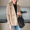 Autumn/Winter 2025 European & American Women's Knitted Sleeve Suit Collar Woolen Coat