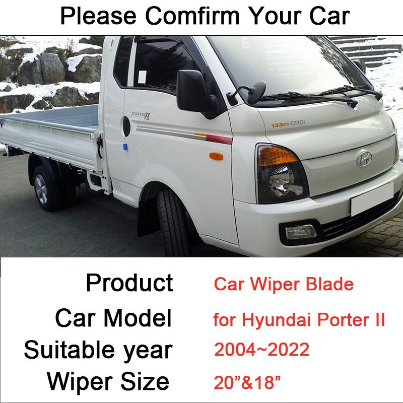 Car Front Windshield Wiper Blades for Hyundai Porter II H-100 2004~ 2005 2006 Frameless Rubber Snow Scraping Accessories