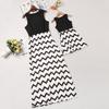 Stylish Mother And Daughter Fashion Casual Boho Stripe Maxi Matching Dress Outfits