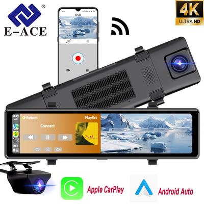 12palcový 4K Carplay & Android Auto DVR do auta Dash Cam Stream Mirror Video Recorder 1080P Zpětné zrcátko 5G Wifi/GPS/BT/FM AUX