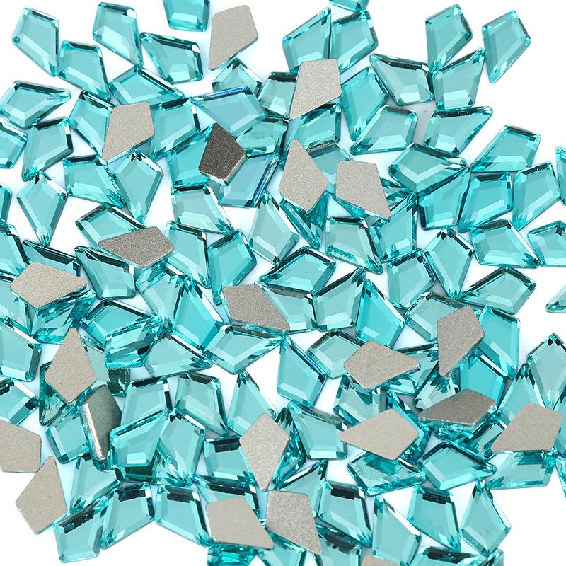 

Украшения с бриллиантами для дизайна ногтей Lake Blue, бриллианты специальной формы с плоским дном, смешанные в стиле «капля воды», украшения для ногтей со стеклянными бриллиантами