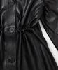 Leftseoul Vegetable Lambskin Balmacaan Coat [Black]