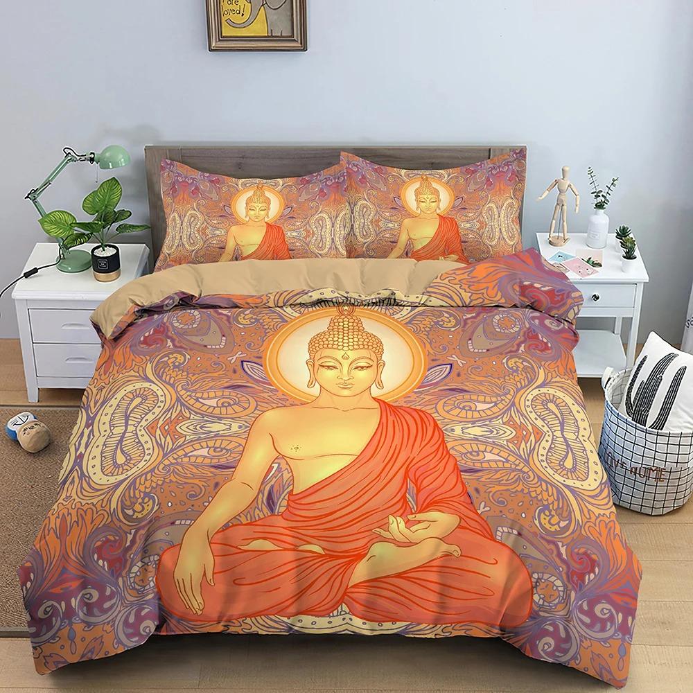 Buddha Bodhisattva Bettwäscheset Jungen Mädchen Einzel- Doppelgröße Bettbezug Kissenbezug Bett Kinder Erwachsene Mode Heimtextil