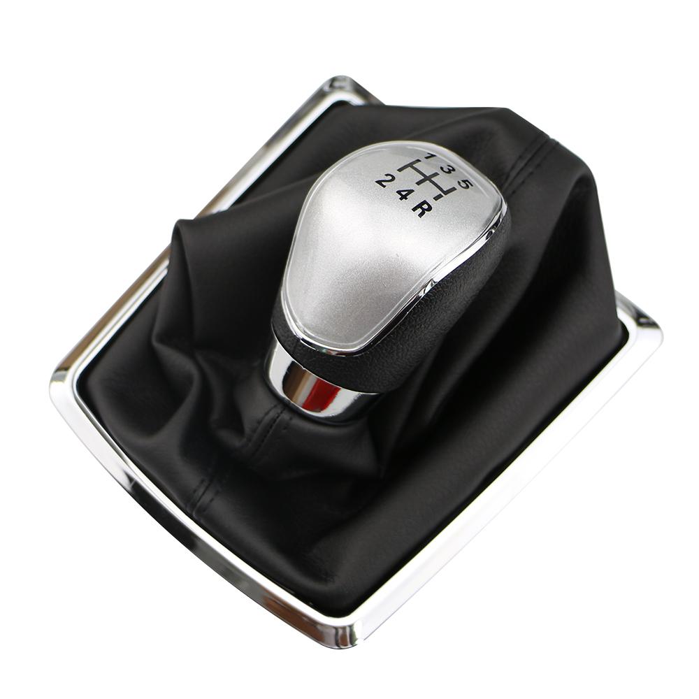 Car-Styling 5 6-biegowa gałka zmiany biegów dla Ford Focus 2 MK2 2005 - 2011 Fiesta Kuga 08-12 skórzany ochraniacz