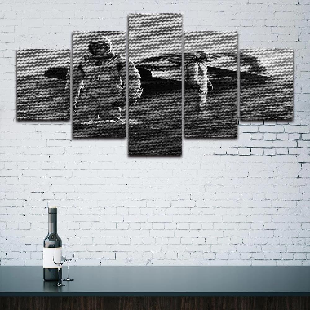 Modern 5 Pieces Interstellar Movie Astronaut Wall Art Canvas Painting Modular Prints Picture Poster Home Decor Living Room Frame