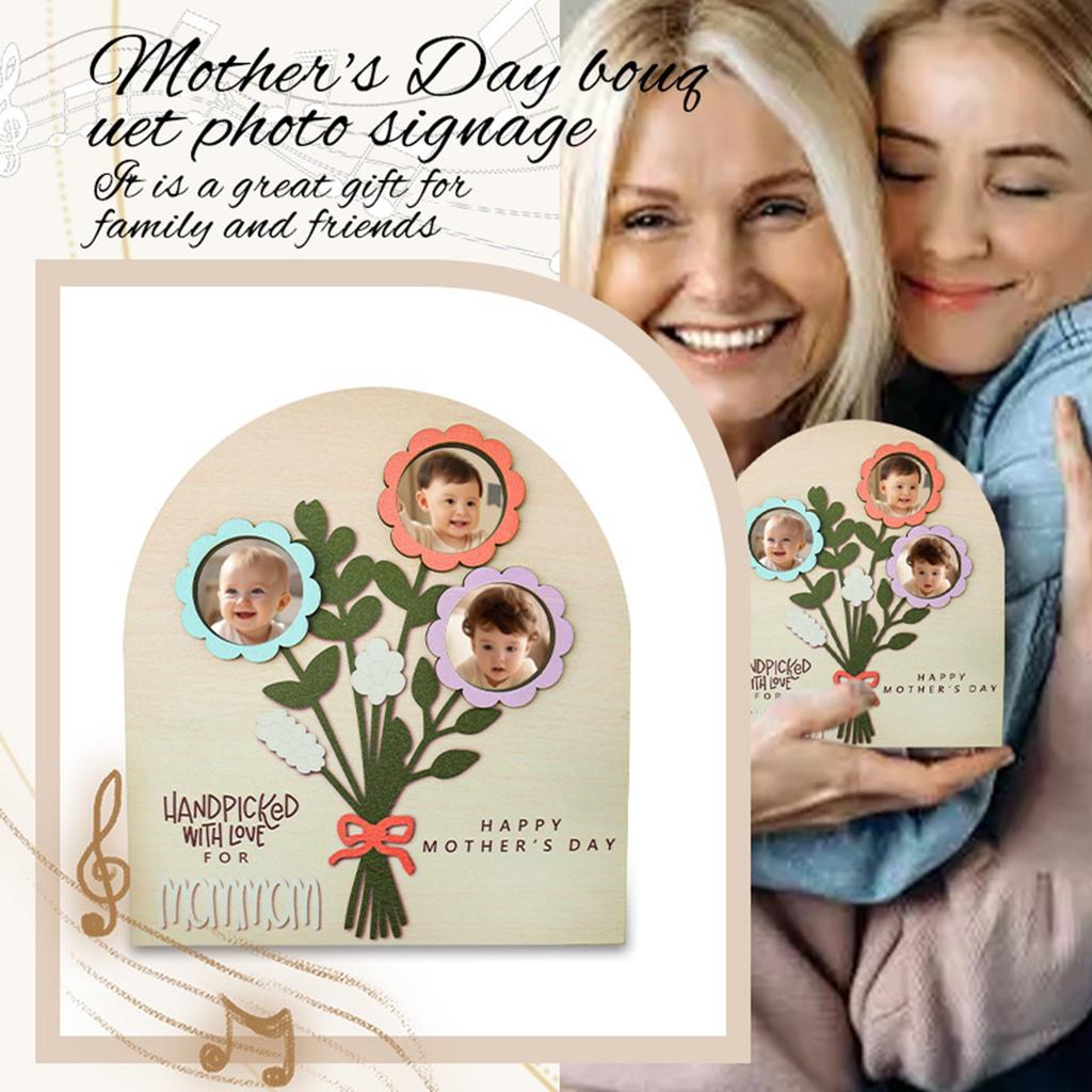 Creative Cute Wooden Gift For Mother's Day Mother's Day Bouquet Photo Label