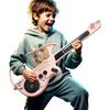 Kids Music Electric Guitar Foldable Stringless Smart Guitar Toy with DJ Turntable LED Lights for Children   3 Years Old