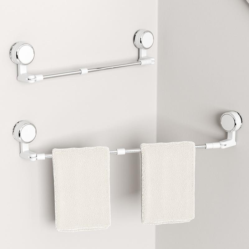 Suction cup towel bar non-punching retractable bathroom kitchen wall hanging rotatable towel rack slipper rack bath towel hanger