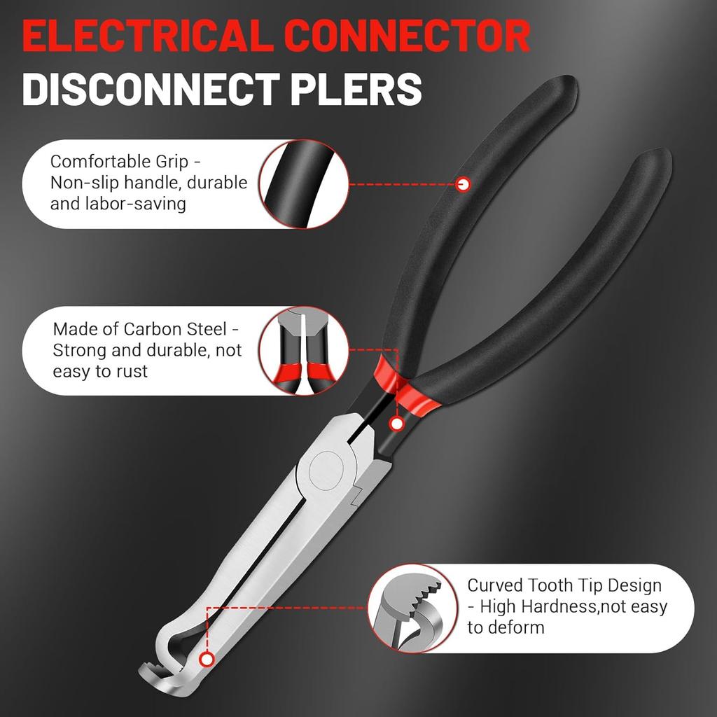 3Pcs Electrical Disconnect Pliers Set, Automotive Electrical Connector Separator With Straight & 60 Degree, Electrical Disconnect Pliers For Cars,