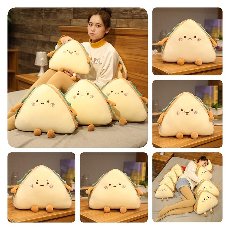 Cute And Cozy Sandwich Cake Plush Pillow Cushion With Four Expressions