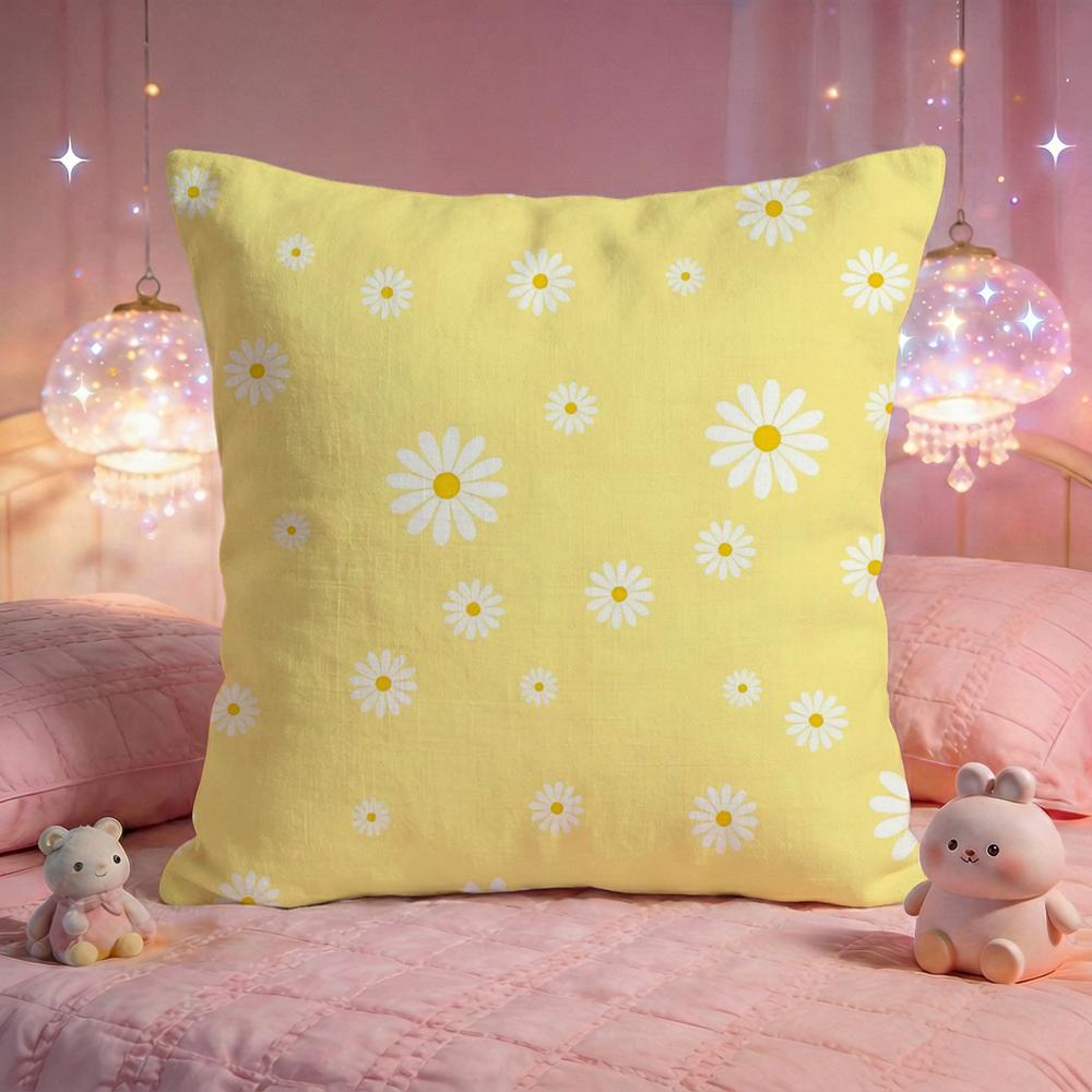 Fresh Daisy Bloom Cushion Cover Premium Comfort Reversible Pillow Cove Two In One Design for Any Room Car Interior