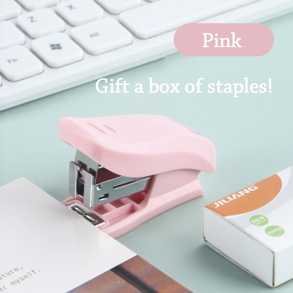 

26/6 Staples Mini Stapler Labor Saving Book Sewer New Stapling Machine Students рожевий