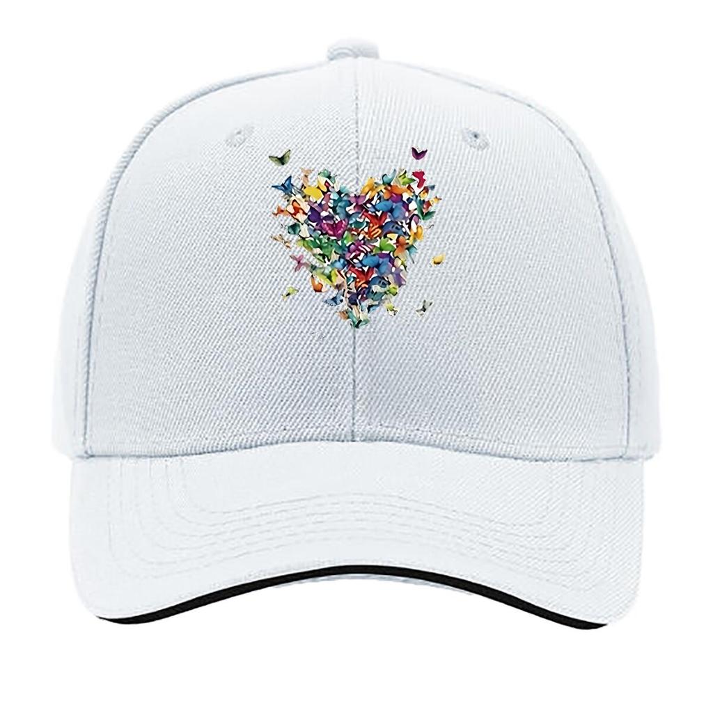 Colorful Butterflies Heart Canvas Wall Art Hip Hop hat Fashion Outdoor Sports Sandwich Baseball Cap
