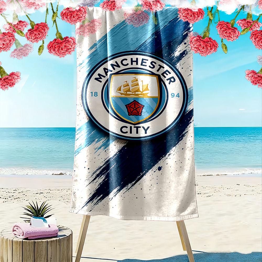 Manchester City Emblem Towel Beach Towel Quick-drying for Travel Outdoor Sports Jogging Beach and Swimming