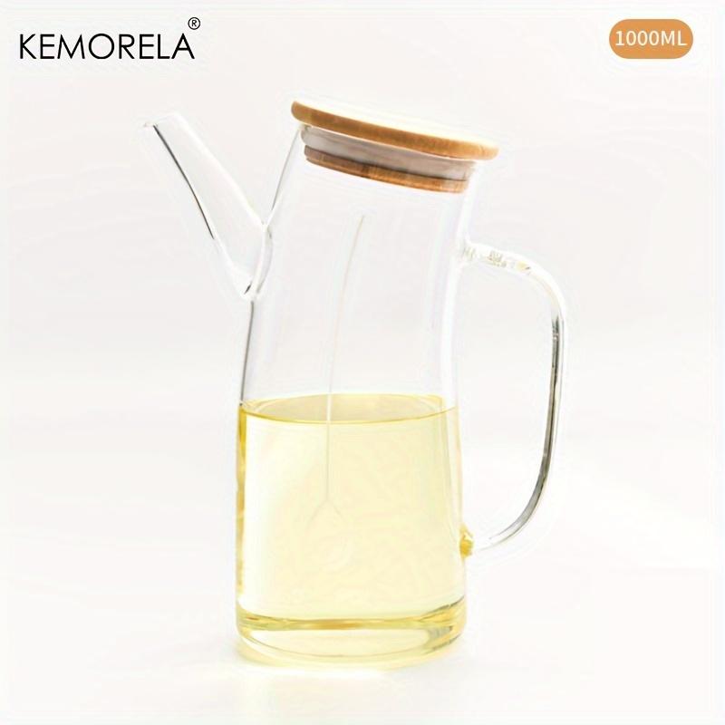 KEMORELA Szczelny Dozownik Oleju Szklana Butelka 750ml/1000ml Pojemnik do Przechowywania w Kuchni do Gotowania Piknik Sezonowy Grill Zewnętrzny