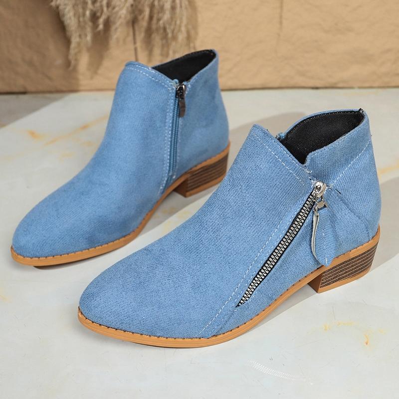 

Plus-size Women s High-heeled Platform Office Shoes Women s Shoes Zipper Style Ankle Boots 36