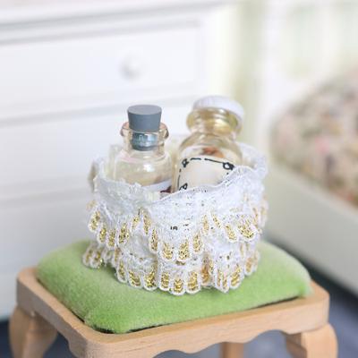 1:12 Dollhouse Miniature Lace Storage Box Fabric Storage Basket Furniture Home Model Decor Toy Doll House Accessories