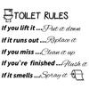 30x30cm Toilet Rules Sticker Washroom English Stickers PVC Wall Decal Home & Public Places Removable Decorations